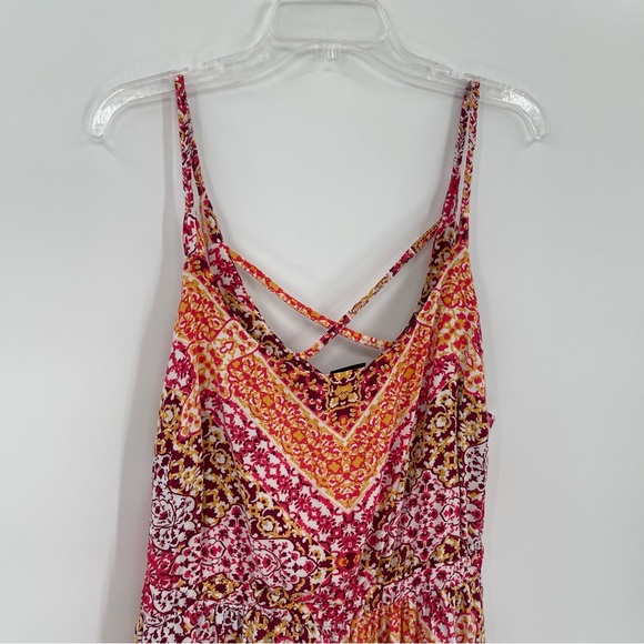 Torrid womens Floral Challis Maxi Dress Size 2X sleeveless tiered cross back - Picture 6 of 8